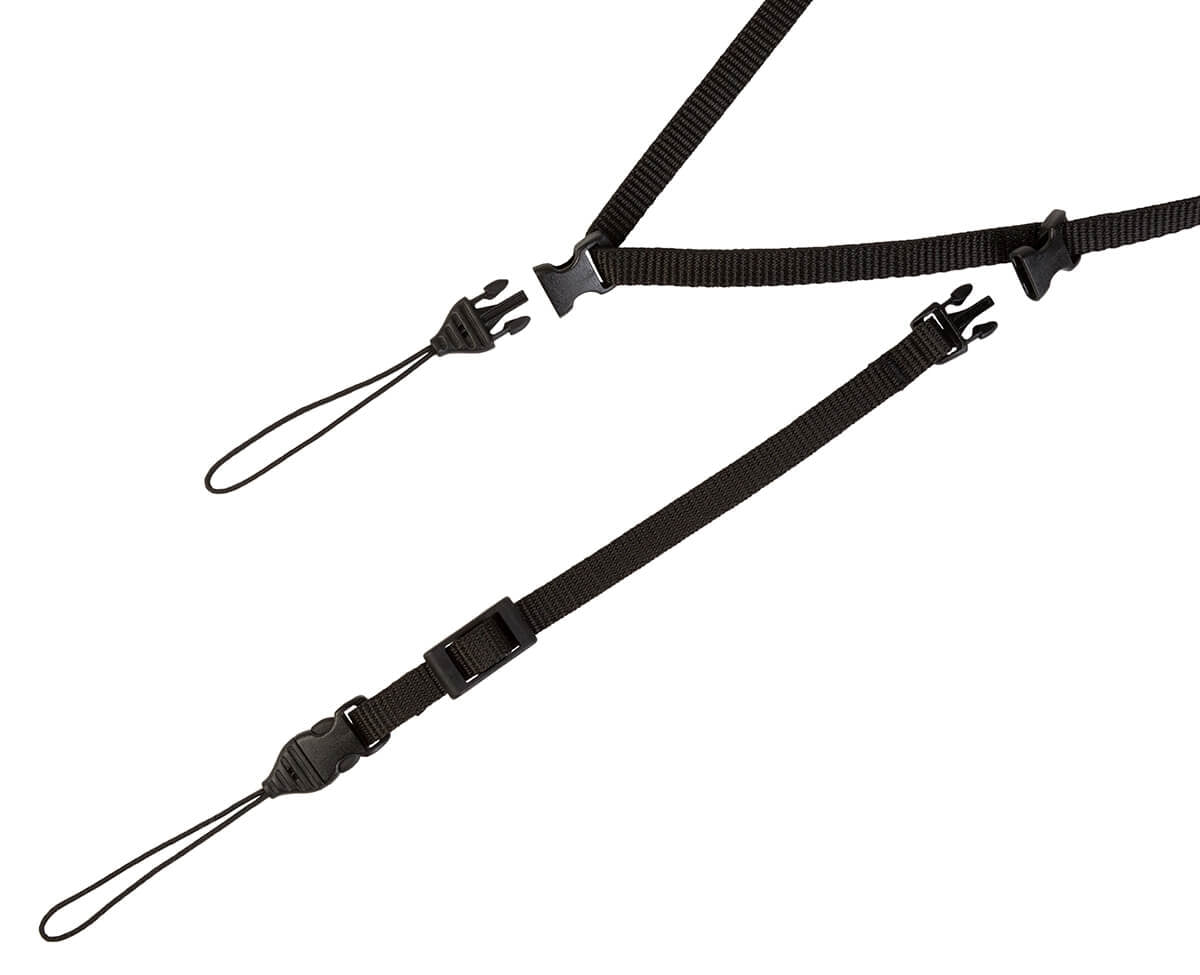 Back view: Non-skid surface backing keeps the sling securely on your shoulder