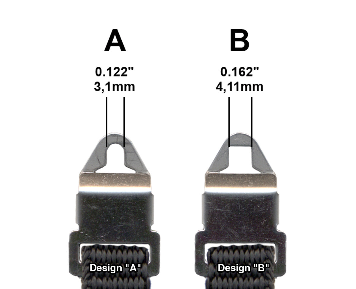 Version A clip opening measures .122" wide